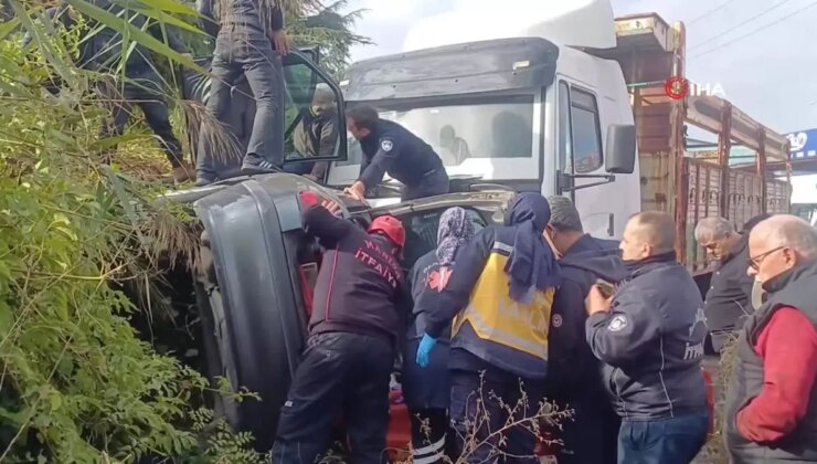 Manisa’da kontrolden çıkan otomobil refüjden aşağıya uçtu: 1 yaralı